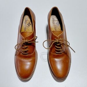 PATRICIA NASH Women's Lace Up Block Heel Leather Oxford  Shoes Size 8